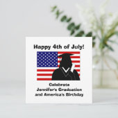 4e juli Uitnodigingsmeisje van de GraduPartij Kaart (Staand voorkant)