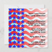 4e juli Uitnodigingsmeisje van de GraduPartij Kaart (Achterkant)