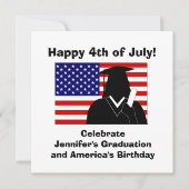 4e juli Uitnodigingsmeisje van de GraduPartij Kaart (Voorkant)