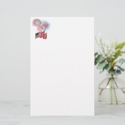 4e juli vuurwerk briefpapier (Staand voorkant)