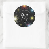 4e juli vuurwerkpartij ronde sticker (Tas)