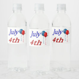 4e juli waterfles etiket