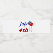 4e juli waterfles etiket (Enkel label)