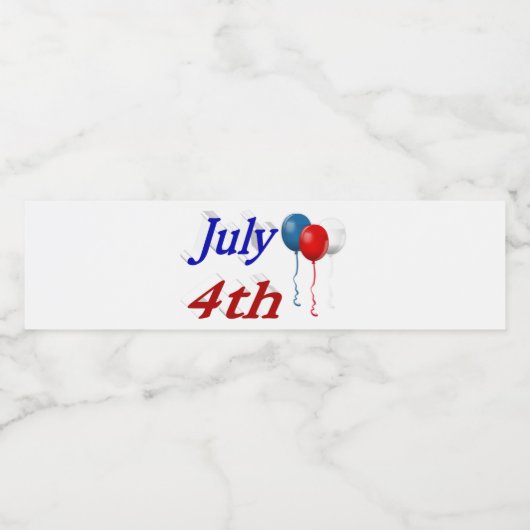 4e juli waterfles etiket (Enkel label)