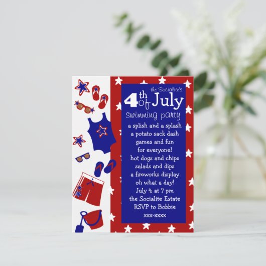 4e juli waterpartij kaart (Staand voorkant)