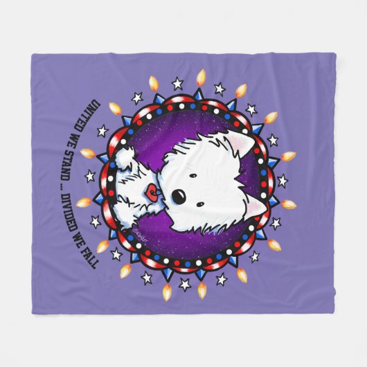 4e juli Westie Fleece Blanket Deken (Voorkant (Horizontaal))