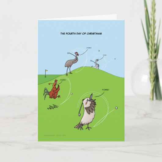 4e Kerstdag (Four Calling Birds) Kaart (Voorkant)