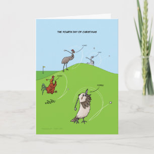 4e Kerstdag (Four Calling Birds) Kaart
