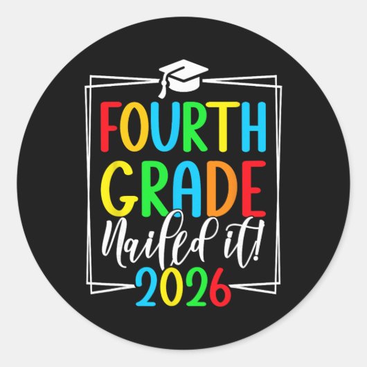 4e klas 2026 Vierde klas afstuderen _1 Ronde Sticker (Voorkant)