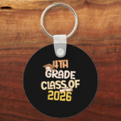 4e klas afstudeerklas 2026 school afgestudeerd sleutelhanger (Voorkant)