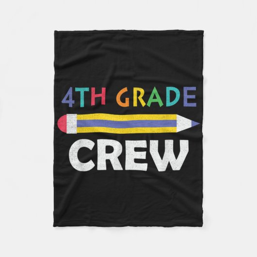 4e klas bemanning Schattig terug naar school  Fleece Deken (Voorkant)