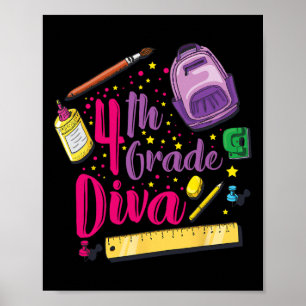 4e klas diva eerste dag schoolmeisjeskleding gi poster