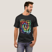 4e klas eerste dag terug naar school stropdas verf t-shirt (Voorkant volledig)
