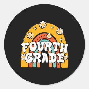 4e klas eerste schooldag terug naar school T Ronde Sticker