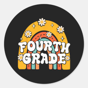 4e klas eerste schooldag terug naar school T Ronde Sticker