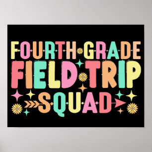 4e klas Field Trip Squad Grappige Student Docent Poster