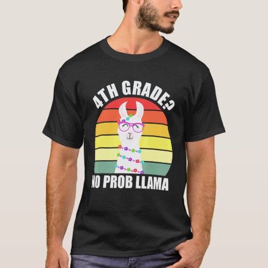 4e klas Geen probleem Lama terug naar school Vierd T-shirt (Voorkant)