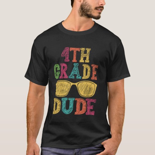4e klas kerel grappig eerste dag terug naar school t-shirt (Voorkant)