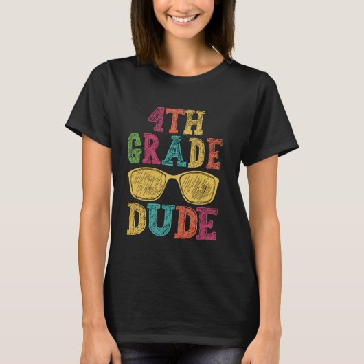 4e klas kerel grappig eerste dag terug naar school t-shirt (Voorkant)