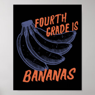 4e klas leraar bananen leraar Kinder terug Poster