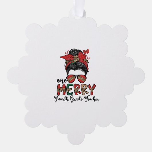 4e klas leraar Kerstmis Vierde klas Team Xmas Ornament Kaart (Voorkant)
