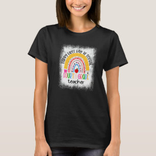 4e klas leraar leven potlood regenboog terug t-shirt