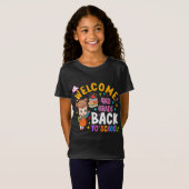 4e klas Messy Haar Bun Meisje Terug Naar School Ee T-shirt (Voorkant volledig)