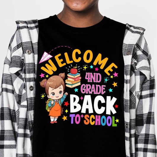 4e klas Messy Haar Bun Meisje Terug Naar School Ee T-shirt