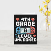 4e klas niveau ontgrendeld videogame geschenken te kaart (Gele Bloem)