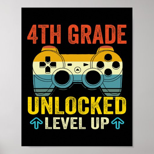 4e klas ontgrendeld niveau omhoog videogame Byck n Poster (Voorkant)