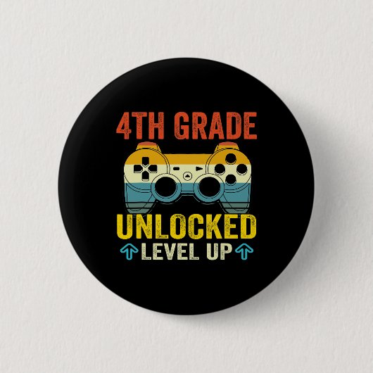4e klas ontgrendeld niveau omhoog videogame Byck n Ronde Button 5,7 Cm (Voorkant)