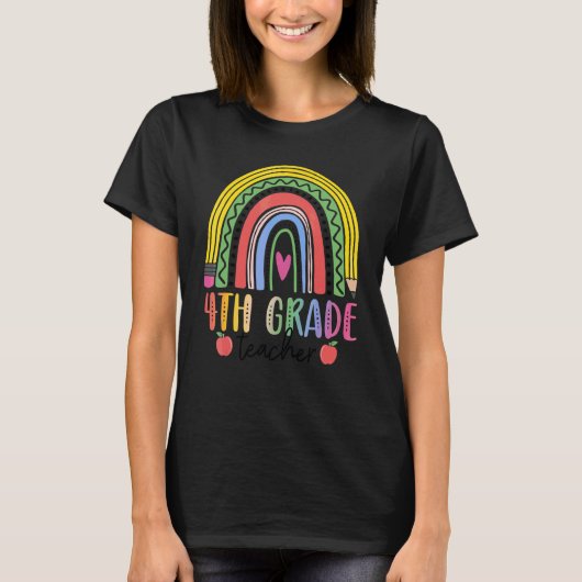 4e klas regenboog lerarenteam vierde klas squad t-shirt (Voorkant)