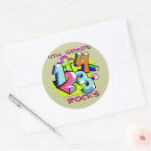 4e klas Rocks - Getallen Ronde Sticker (Envelop)