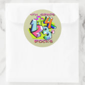 4e klas Rocks - Getallen Ronde Sticker (Tas)