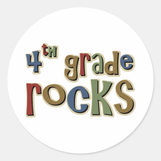 4e klas Rocks Vierde Ronde Sticker (Voorkant)