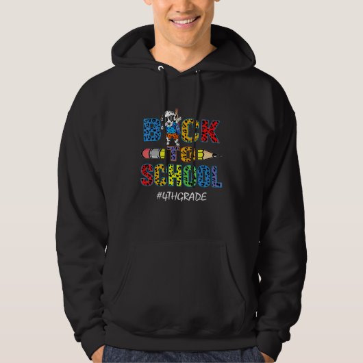 4e klas Schattige Dalmatiër Hond Grappig Terug naa Hoodie (Voorkant)