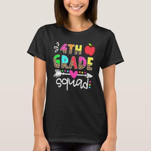 4e klas Squad Vierde klas Leraar Student Terug T-shirt (Voorkant)