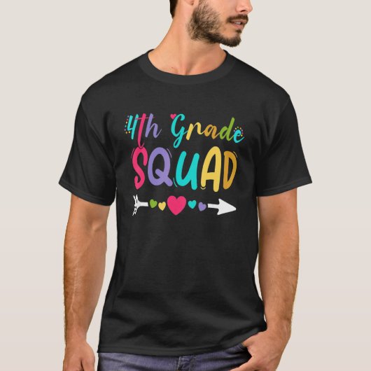 4e klas Squad Vierde klas Leraar Student Terug T-shirt (Voorkant)