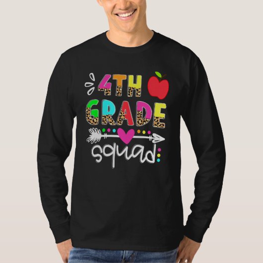 4e klas Squad Vierde klas Leraar Student Terug T-shirt (Voorkant)