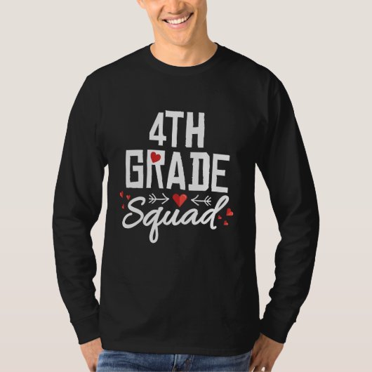 4e klas squad vierde leraar studententeam terug t-shirt (Voorkant)