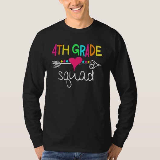 4e klas squad vierde leraar studententeam terug T T-shirt (Voorkant)