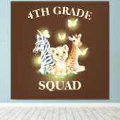 4e klas Squad Wild Zoo Docent Terug Canvas Afdruk (Insitu (Houten vloer))