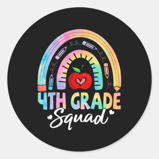 4e klas team terug naar school 4e klas leraar ronde sticker (Voorkant)