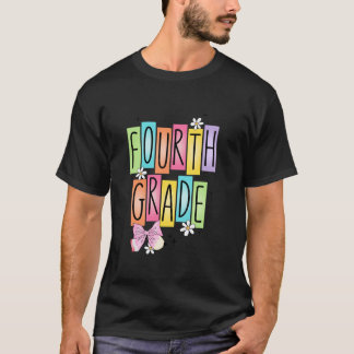 4e klas terug naar school Coquette Bow voor meisje T-shirt