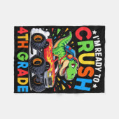 4e klas terug naar school Dinosaur T Rex Monster v Fleece Deken (Voorkant (Horizontaal))