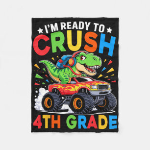 4e klas terug naar school Dinosaur T Rex Monster v Fleece Deken