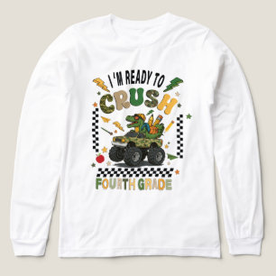 4e klas terug naar school dinosaurus monstertruck Tri-Blend shirt