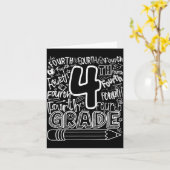 4e klas typografie team vierde terug naar school kaart (Gele Bloem)