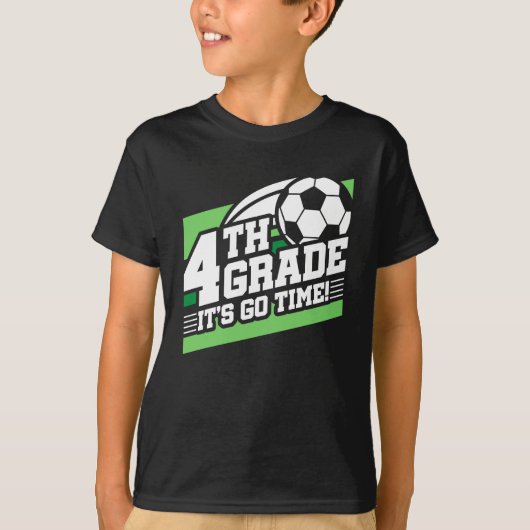 4e klas voetbal Football eerste dag terug naar sch T-shirt (Voorkant)