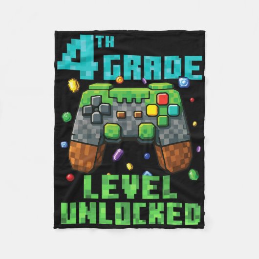 4e leerjaar ontgrendelde gamecontroller terug naar fleece deken (Voorkant)